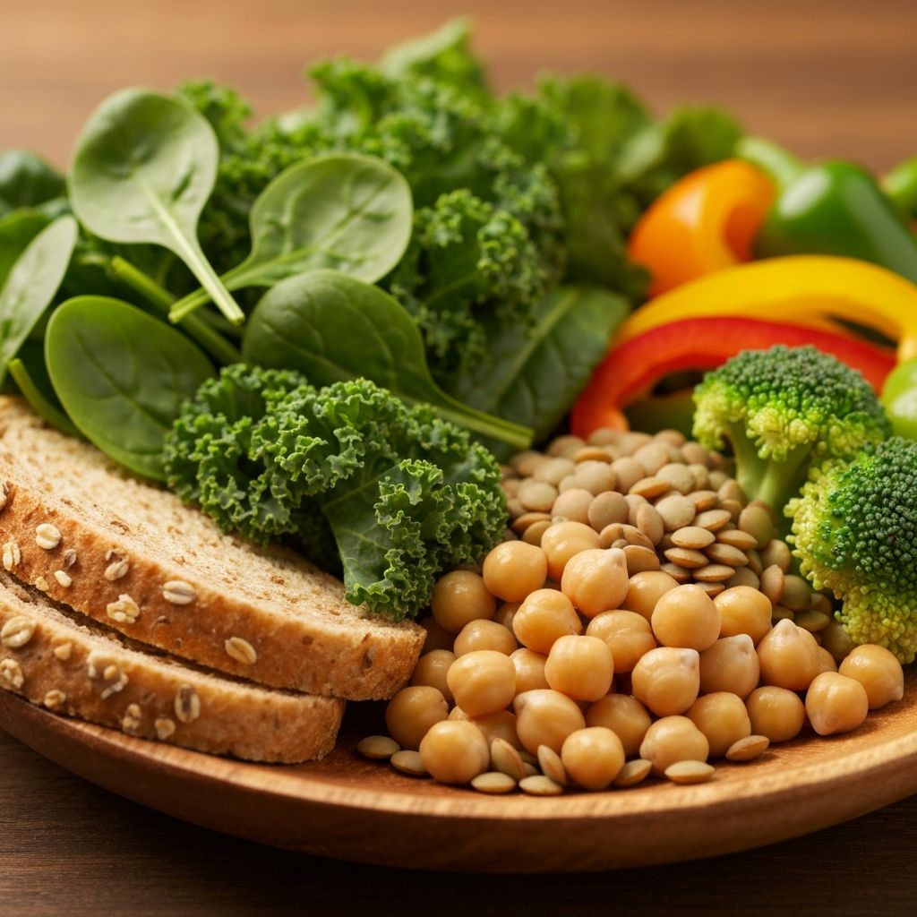 Fiber-rich foods on plate